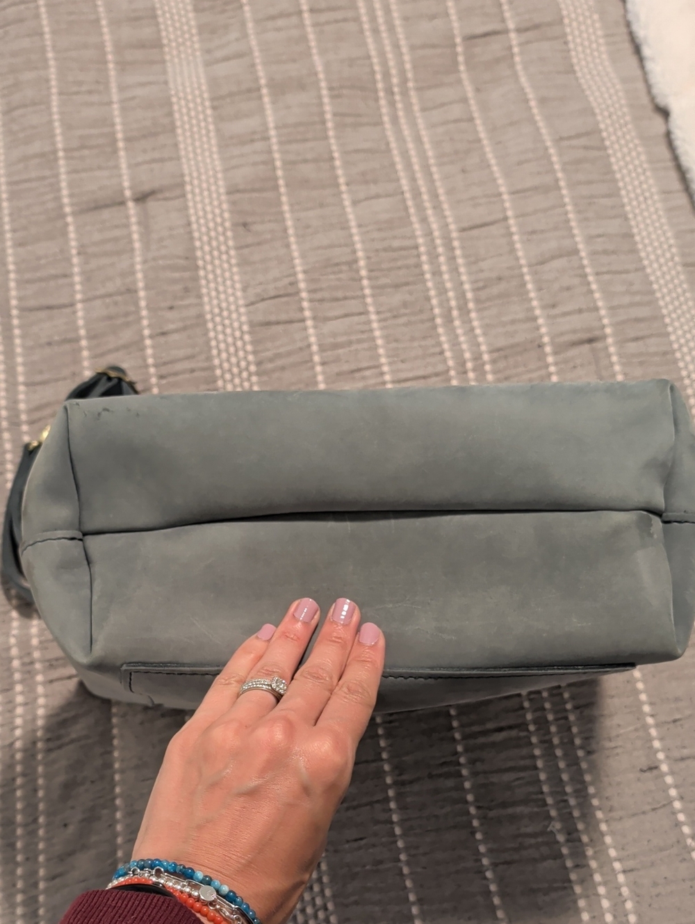 Portland Leather Classic Medium Crossbody Tote - Storm - Picture 3 of 6